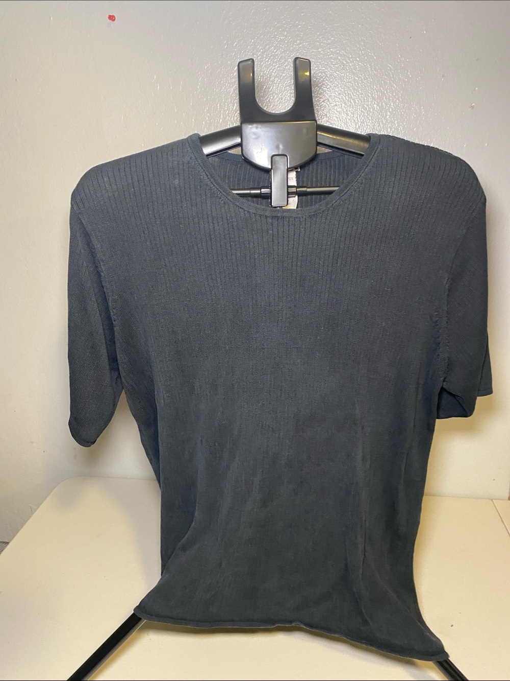 Women's Short-Sleeve Ribbed Tee - Black